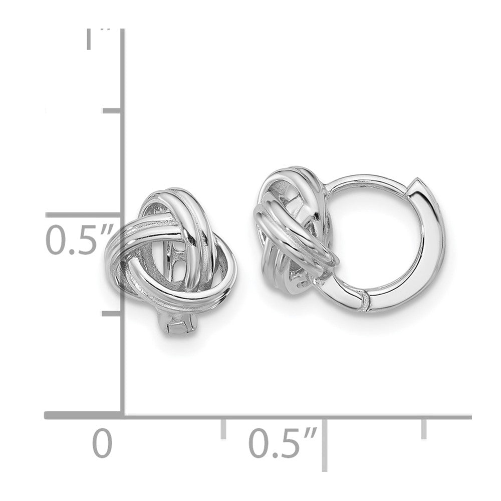Sterling Silver Love Knot Hinged Hoop Earrings