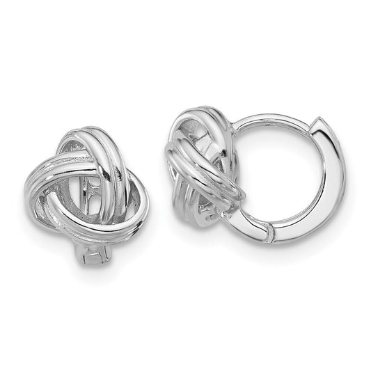 Sterling Silver Love Knot Hinged Hoop Earrings