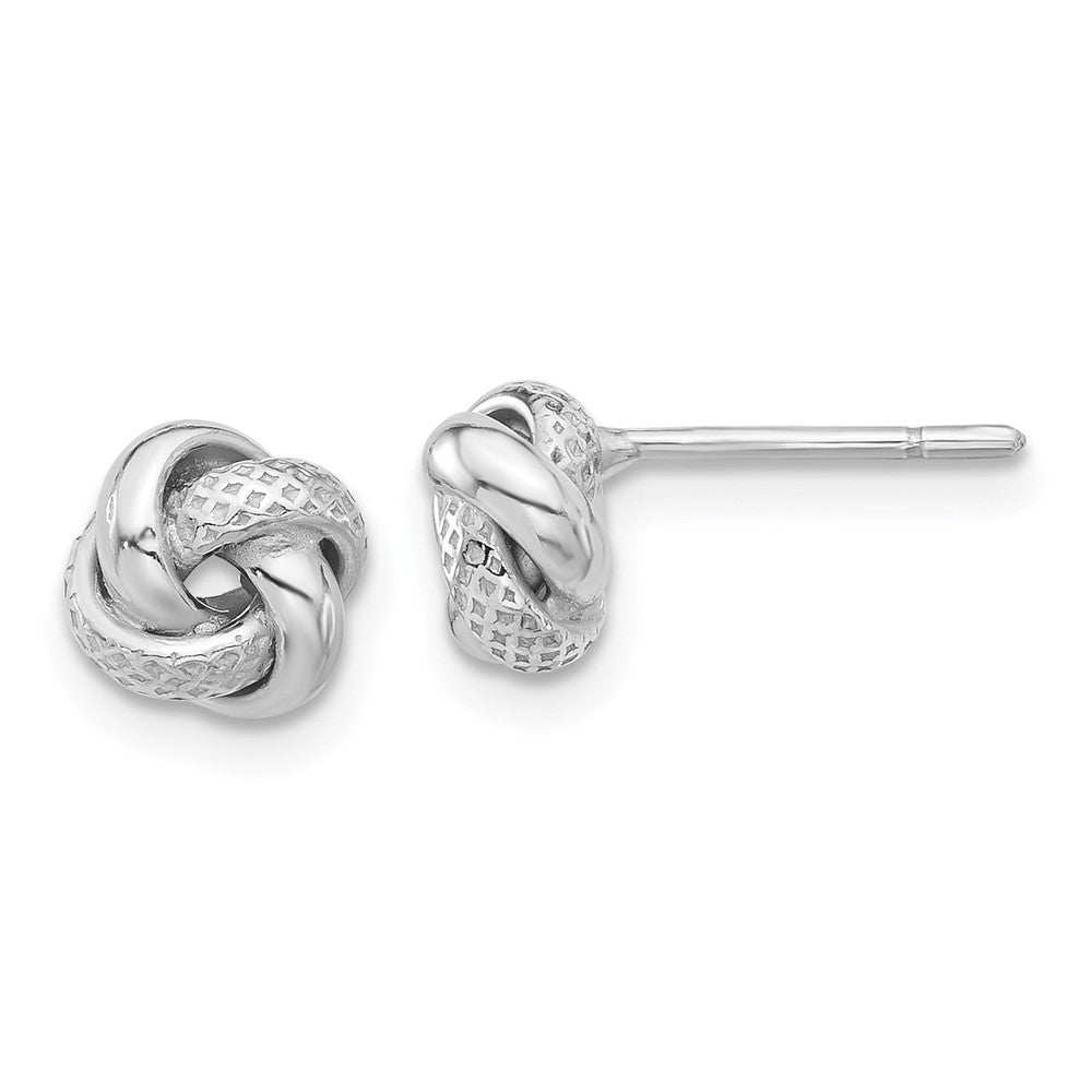 Sterling Silver Polished and Textured Love Knot Post Earrings