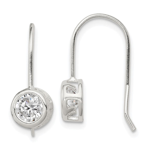 Sterling Silver Round CZ Earrings