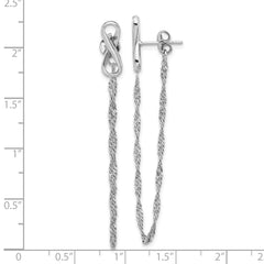 Sterling Silver Infinity with Twisted Chain Post Earrings