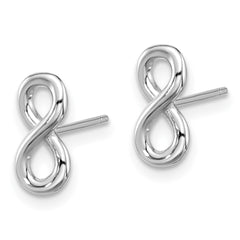 Rhodium-plated Sterling Silver Polished Infinity Post Earrings