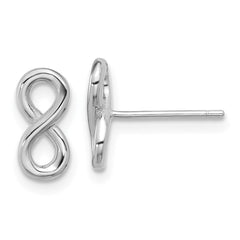 Rhodium-plated Sterling Silver Polished Infinity Post Earrings