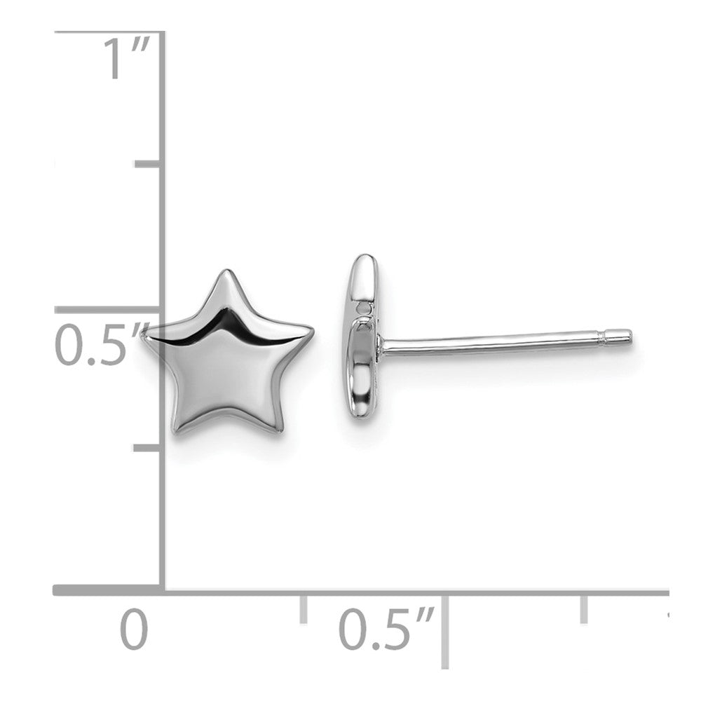 Rhodium-plated Sterling Silver Star Post Earrings