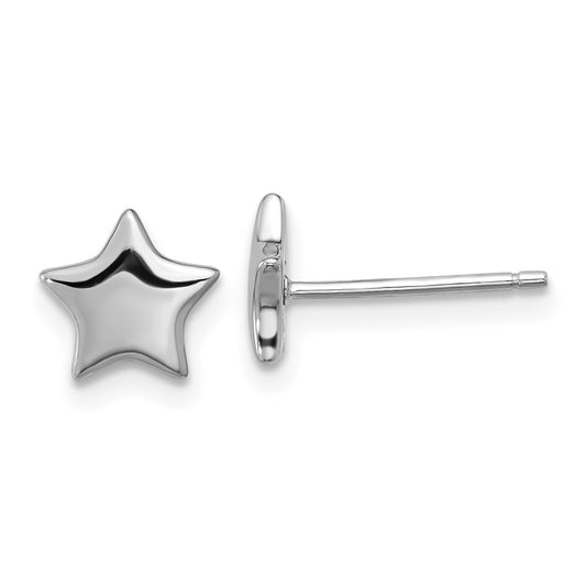 Rhodium-plated Sterling Silver Star Post Earrings
