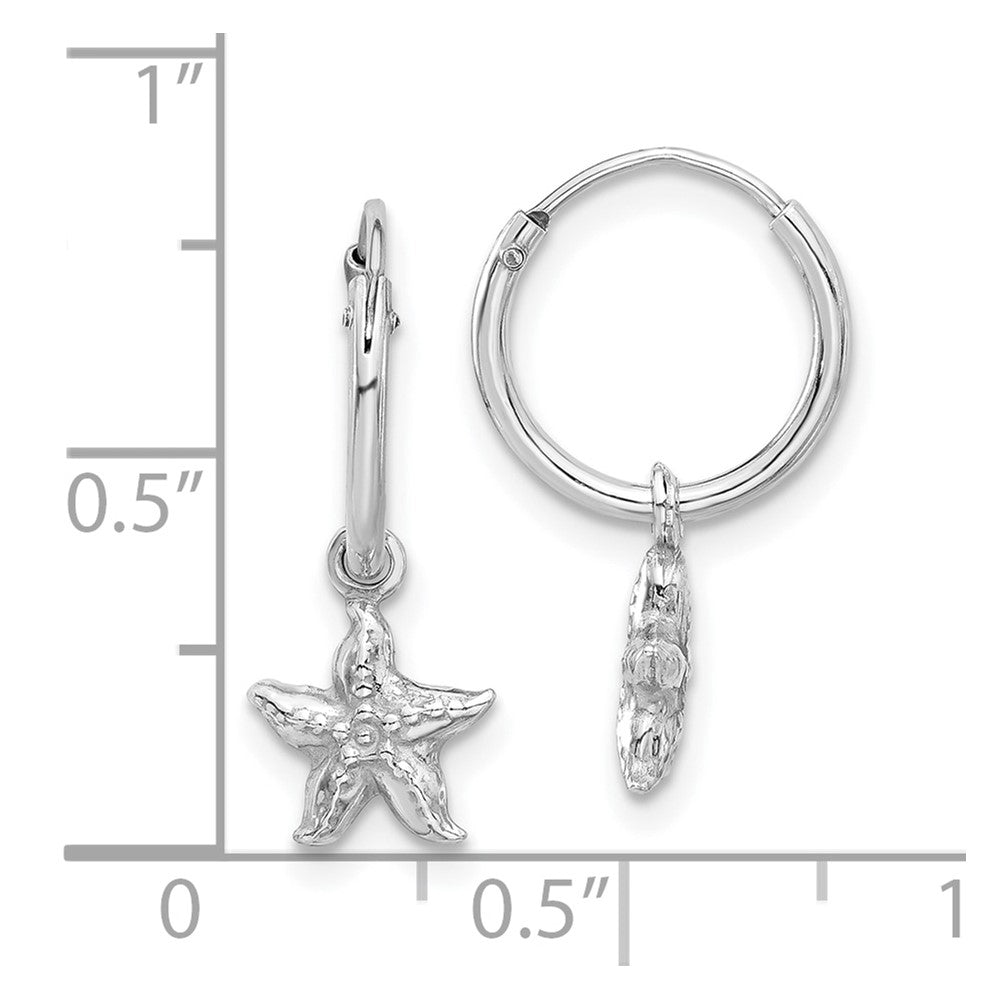 Sterling Silver Madi K Starfish Hoop Earrings