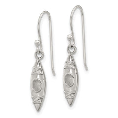 Sterling Silver Polished Canoe Kayak Dangle Earrings