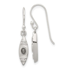 Sterling Silver Polished Canoe Kayak Dangle Earrings