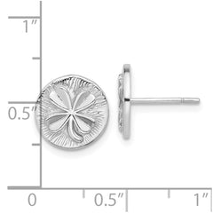 Sterling Silver Polished Textured Clover Post Earrings