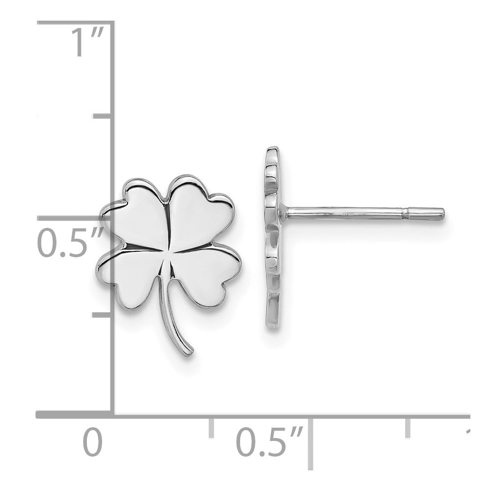 Sterling Silver Polished Clover Post Earrings