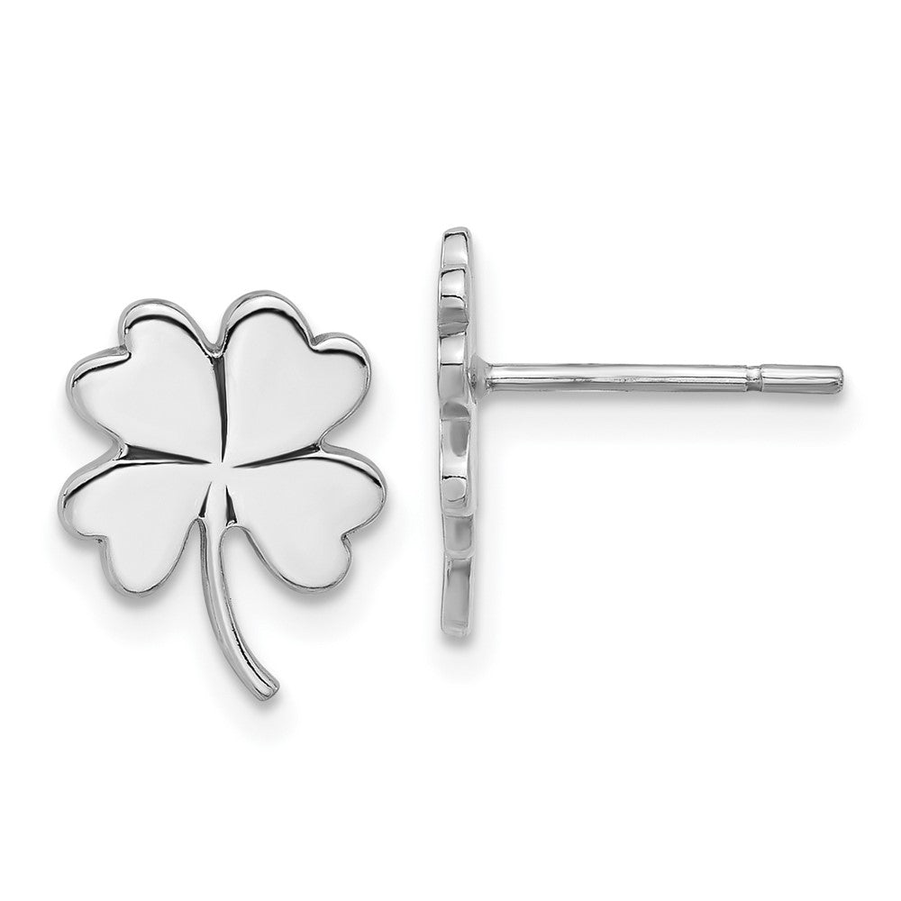 Sterling Silver Polished Clover Post Earrings