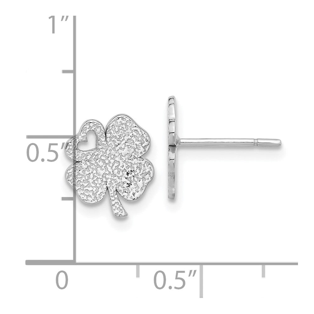 Sterling Silver Textured Clover Post Earrings