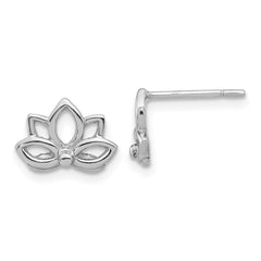 Sterling Silver Lotus Flower Post Earrings