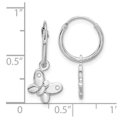 Sterling Silver Madi K Butterfly Hoop Earrings