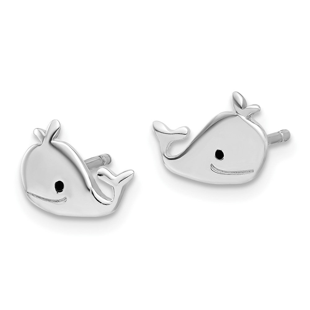 Sterling Silver Madi K Enamel Whale Post Earrings
