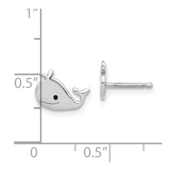 Sterling Silver Madi K Enamel Whale Post Earrings