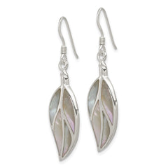 Sterling Silver Mother of Pearl Leaf Earrings