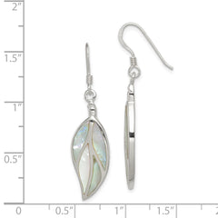 Sterling Silver Mother of Pearl Leaf Earrings
