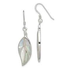 Sterling Silver Mother of Pearl Leaf Earrings
