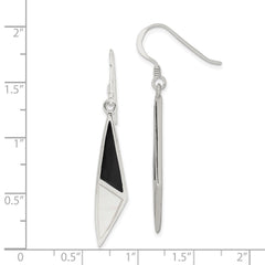 Sterling Silver Onyx and Mother of Pearl Earrings