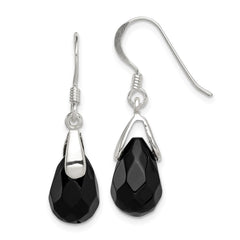 Sterling Silver Onyx Teardrop Earrings