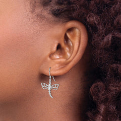 Sterling Silver CZ Dragonfly Earrings