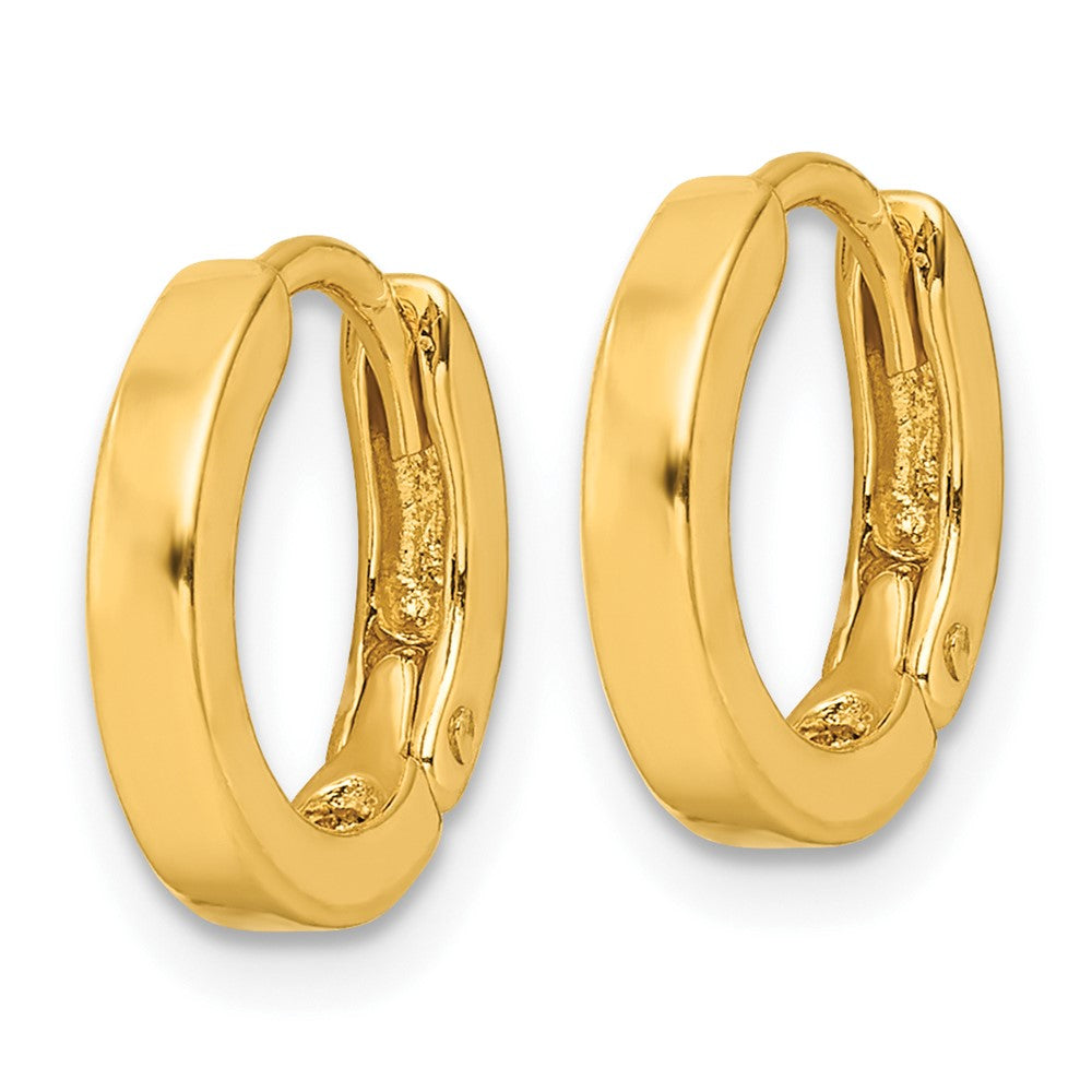 Yellow Gold-plated Sterling Silver Round Hinged Hoop Earrings