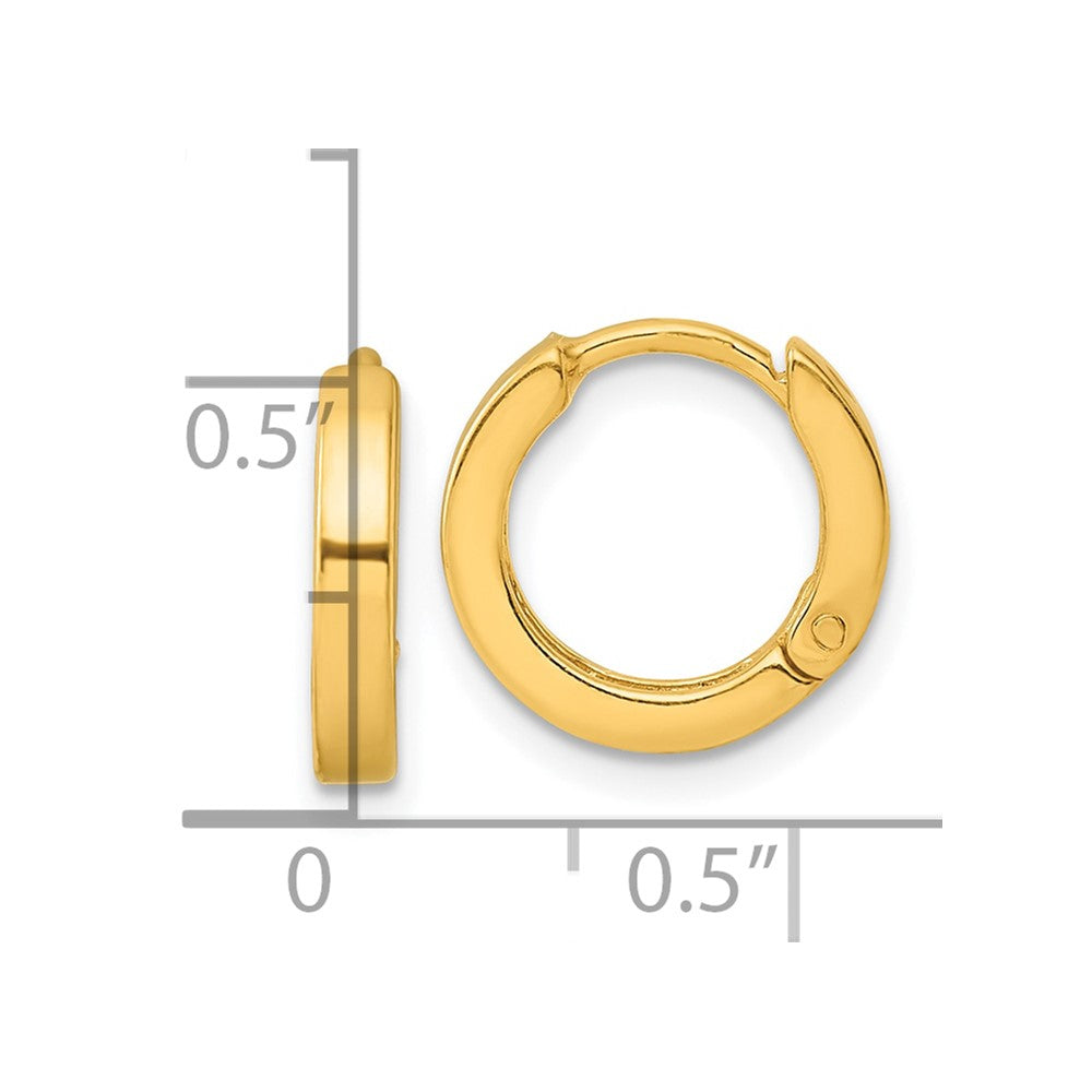 Yellow Gold-plated Sterling Silver Round Hinged Hoop Earrings