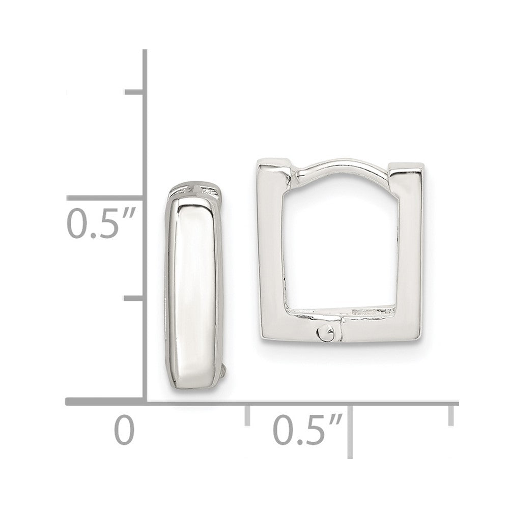 Sterling Silver Square Hinged Hoop Earrings