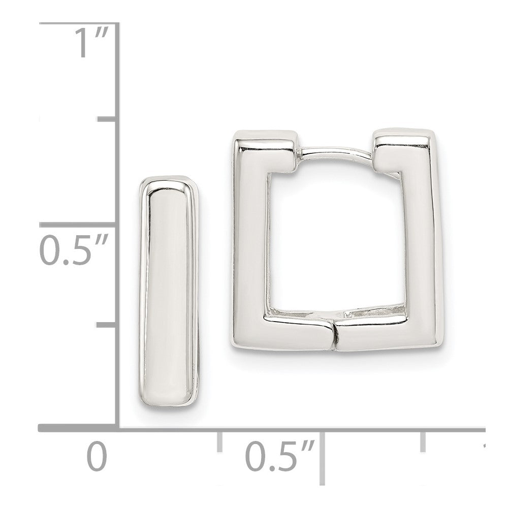 Sterling Silver Square Hinged Hoop Earrings