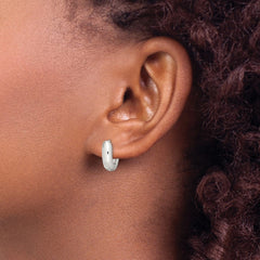 Sterling Silver Oval Hinged Hoop Earrings