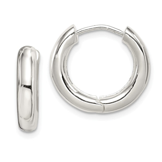 Sterling Silver Polished Hinged Hoop Earrings