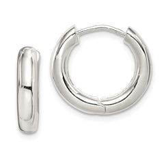 Sterling Silver Polished Hinged Hoop Earrings