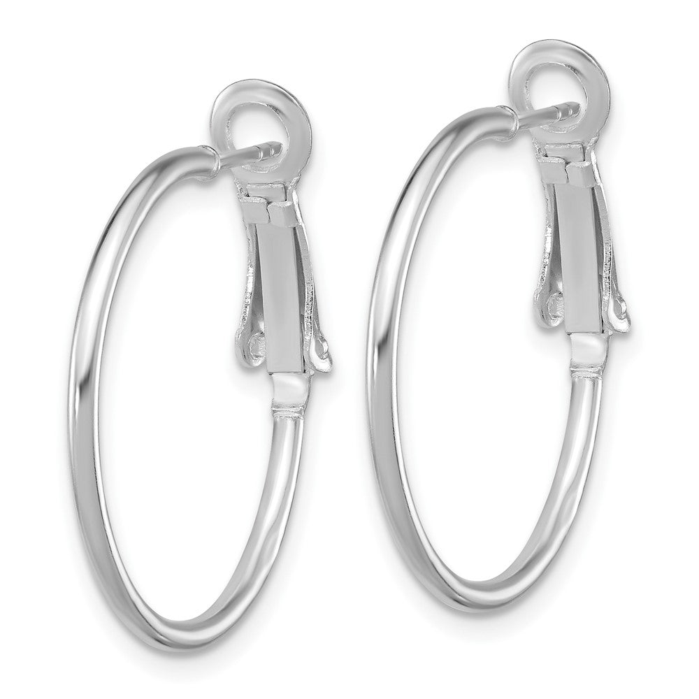 Sterling Silver 1.5mm Omega Back Hoop Earrings