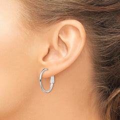 Sterling Silver 1.5mm Omega Back Hoop Earrings