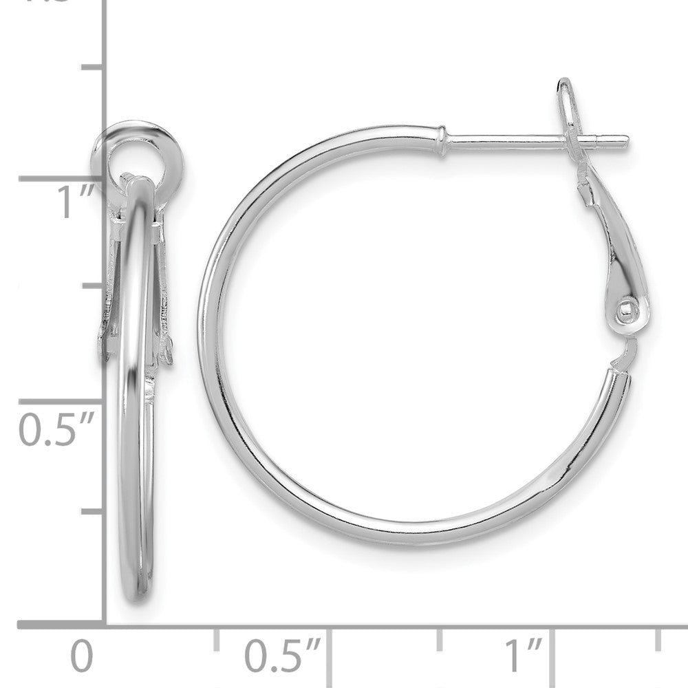 Sterling Silver 1.5mm Omega Back Hoop Earrings