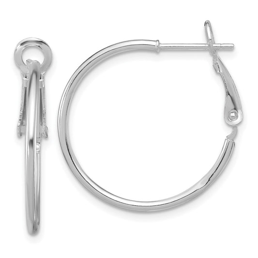 Sterling Silver 1.5mm Omega Back Hoop Earrings