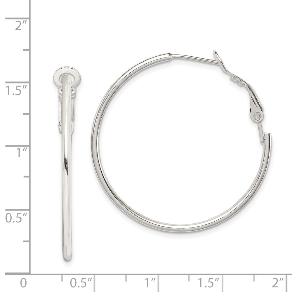 Sterling Silver 1.8mm Omega Back Hoop Earrings