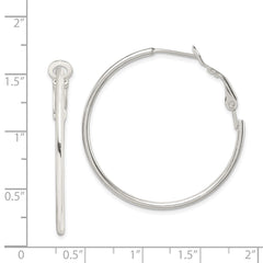 Sterling Silver 1.8mm Omega Back Hoop Earrings