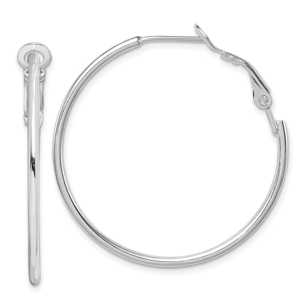 Sterling Silver 1.8mm Omega Back Hoop Earrings