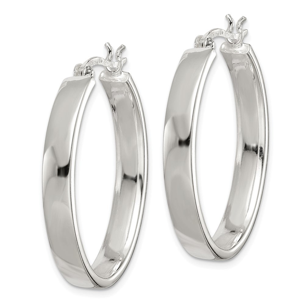 Sterling Silver Oval Hoop Earrings