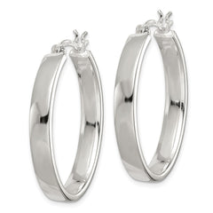 Sterling Silver Oval Hoop Earrings