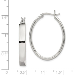 Sterling Silver Oval Hoop Earrings