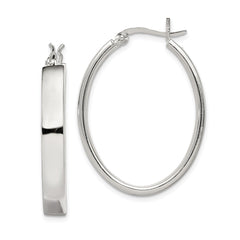 Sterling Silver Oval Hoop Earrings