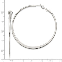 Sterling Silver 1.5mm Tapered Omega Back Hoop Earrings