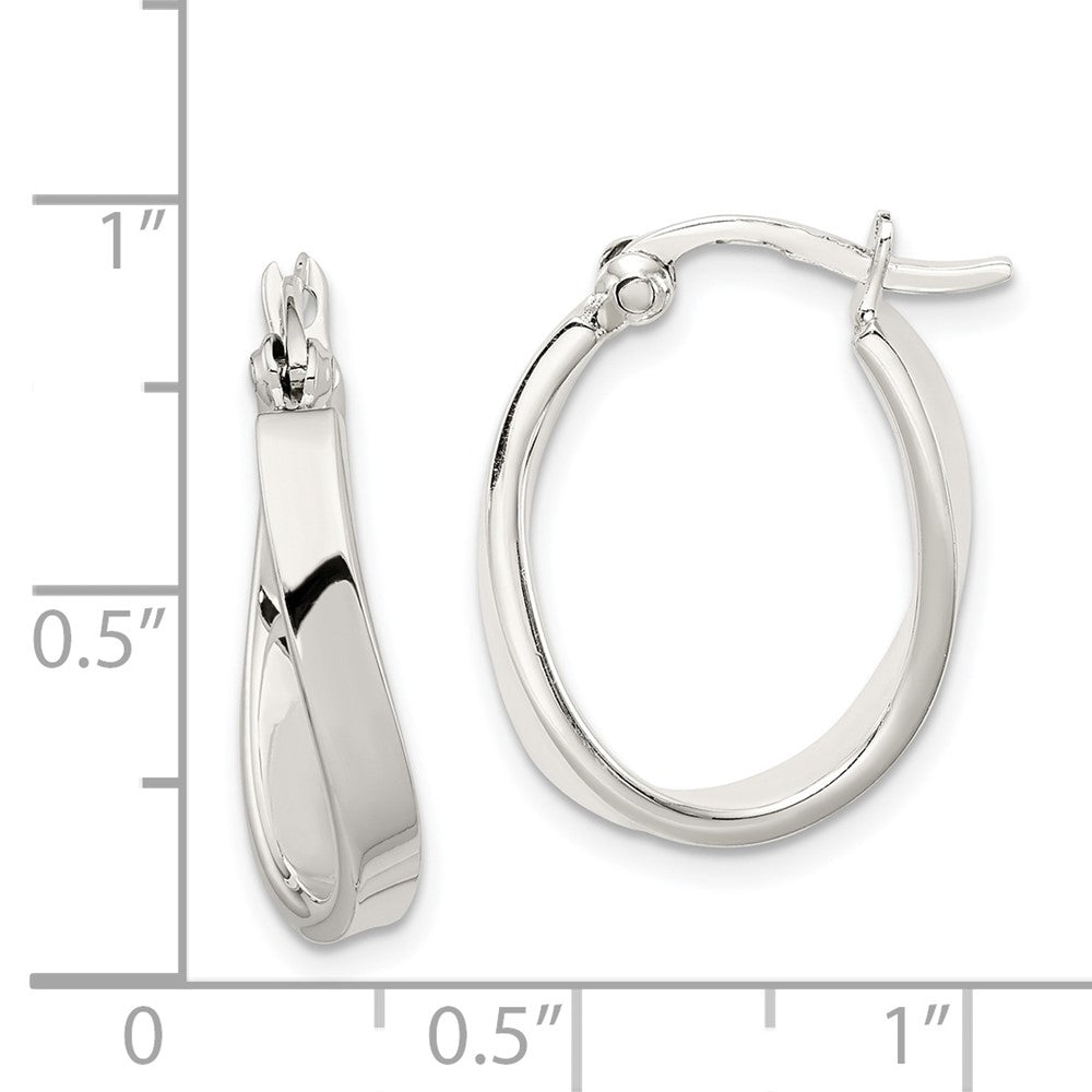 Sterling Silver Oval Hoop Earrings