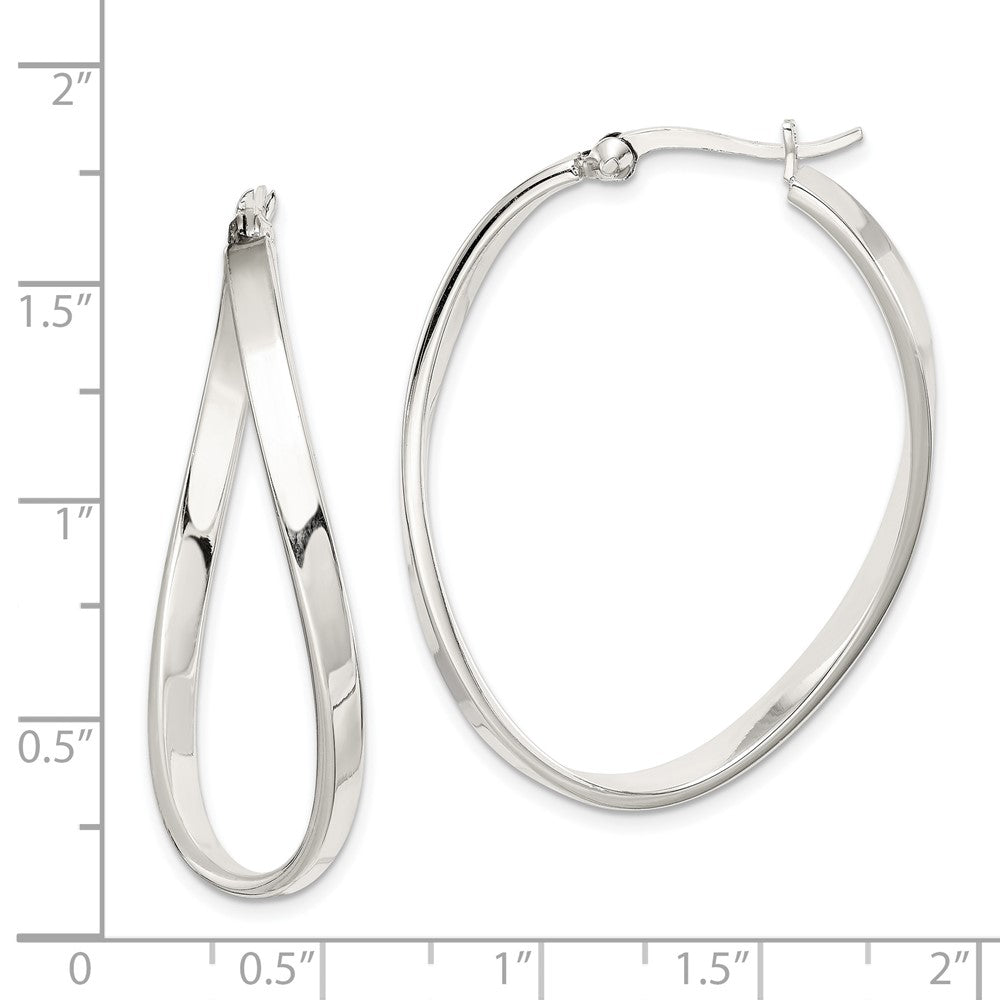 Sterling Silver Oval Hoop Earrings