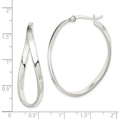 Sterling Silver Oval Hoop Earrings