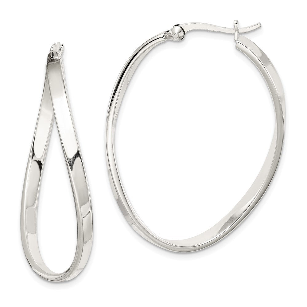 Sterling Silver Oval Hoop Earrings