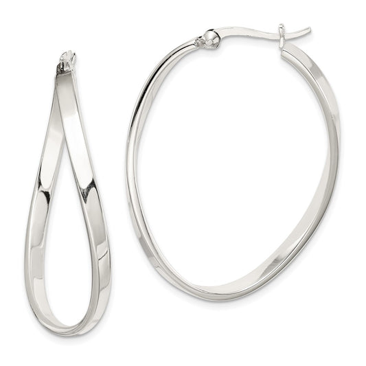 Sterling Silver Oval Hoop Earrings